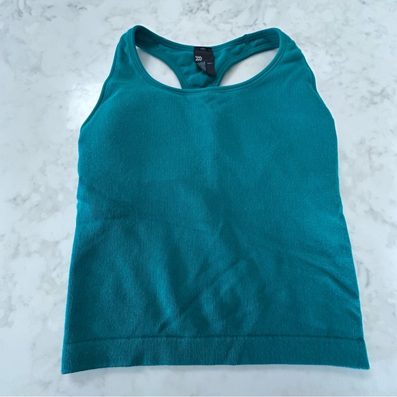 All in Motion Teal Ribbed Activewear Set. Leggings & matching Top/sports bra. - Picture 2 of 14